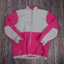 North Face Jacket Girls XL Pink Gray Full Zip Fleece Polartec Recycled Outdoors