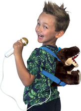 Portable Karaoke Machine for Kids, Plush Toy Backpack with Microphone - the Sing