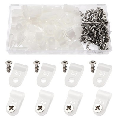 100 STCK. 3/16 Zoll R-Typ Kabelclip Drahtklemme Nylon Schraube Befestigung Schnur