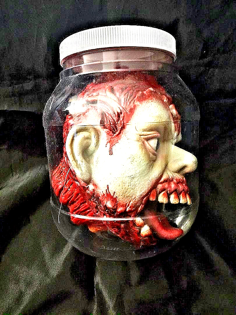 Spirit Halloween Shrunken Head in a Jar Decoration Prop