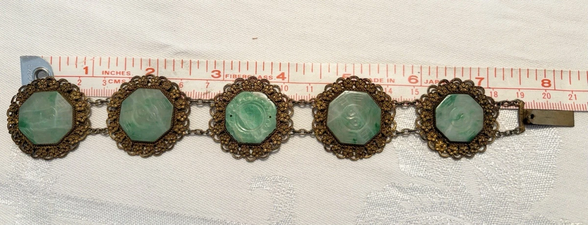 翡翠1900-1940 年中国手链| eBay