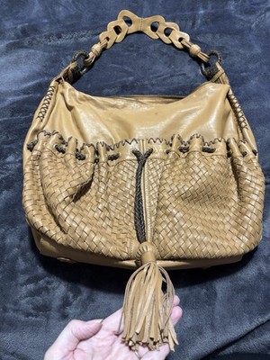 Ashneil Tan Leather Woven Shoulder Bag Purse Handbag Boho  display picture 3