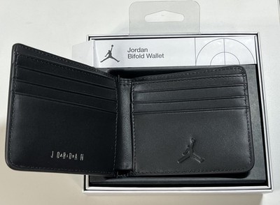 Nike Air Jordan Monogram Black Bifold Wallet Metallic Jumpman Logo