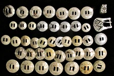 40 pc Mixed Lot of Assorted Slotted Conchos-buckle set-Bridle-Crafts-Tack-Saddle