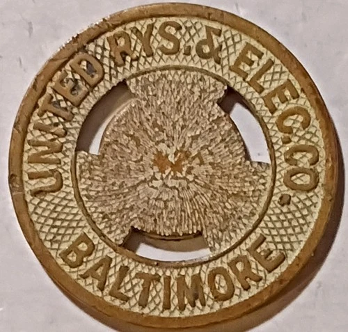Baltimore, Maryland - United Rys. & Elec. Co. One Fare White Enameled MD 60 AD - product listing photo