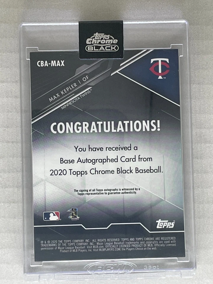 2020 Topps Chrome Black Max Kepler #CBA-MAX - Image 2 of 2