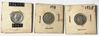 LOT of 3 - 1918, 1938, 1945 MERCURY SILVER DIMES - 90% SILVER - Est. VF to G