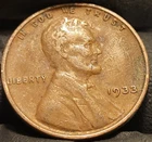 1933 P 1C BN Lincoln Wheat Penny Cent! Nice Obverse!