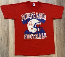 Vintage 80s Russell Athletic Football Graphic T-Shirt Medium 50/50 Single Stitch