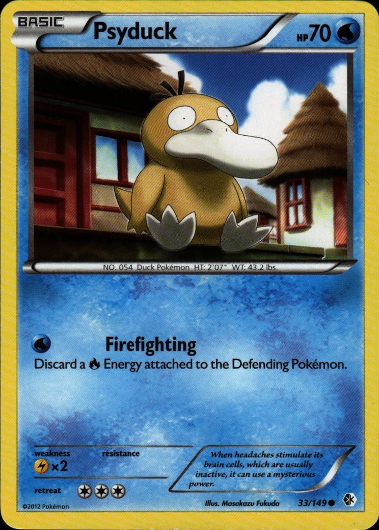Pokemon TCG Card Psyduck (33) Common Water Normal Boundaries Crossed BCR 33/149