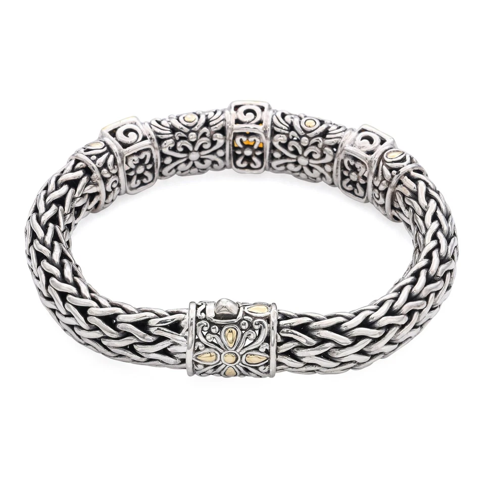 Браслет кварцевый с цитрином и дымчатым серебром John Hardy 18 карат - Изображение 4 из 4