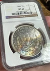 1888 P Morgan silver dollar PCGS MS61 Rainbow Toned Beauty!😻⭐️😍