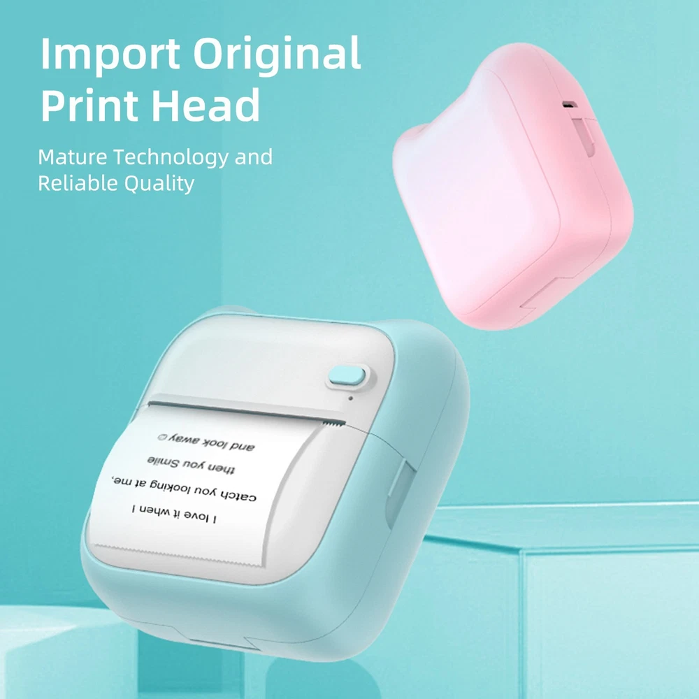 Portable Mini Photo Printer with Bluetooth for Stickers & Labels