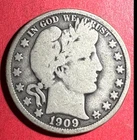 1909O US Barber SILVER Half Dollar "New Orleans" Mint! VG! Only 925K Mintage!