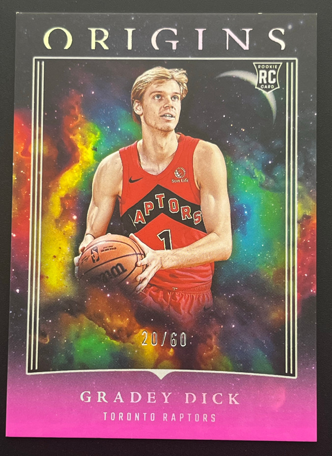 Gradey Dick 2023-24 Panini Origins 20/60 Pink RC Toronto Raptors #84