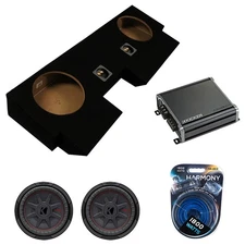 10" 4Ohm 400W Subwoofer w/ Class D Amp Mono Sub Amp and Dual 10" Subwoofer Box