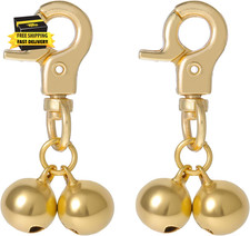 2 Pcs Gold Bells for Dog Collars Cat Bell for Pet Collar Pet Bell with Heavy Dut
