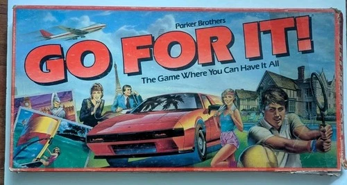 Vintage 1985 Parker Brothers Go For It! Board Game, Incomplete, Missing pieces!