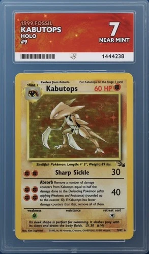 1999 Pokémon Fossil Kabutops Holo #9/62 ACE 7 Near Mint Vintage WOTC Unlimited