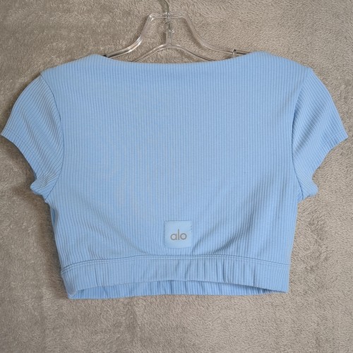 Alo Yoga Blissful Henley BH-Top in Blue Skies Größe S - Bild 11 von 13