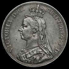 1889 Queen Victoria Jubilee Head Silver Crown, GVF+