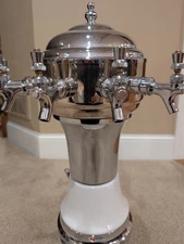 Perlick Roma Draft Beer Tower, Countertop, 5-Faucets, Couplers & Drip Tray/Drain