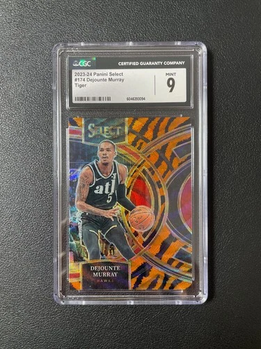 2023-24 Panini Select Basketball Dejounte Murray Tiger Prizm SSP CGC 9 BJAB