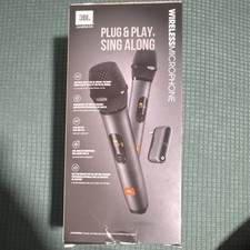 JBL Dual Wireless Microphones Plug-and-Play Rechargeable Receiver Black