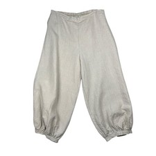 Bryn Walker Linen High Rise Balloon Leg Cropped Pants Lagenlook Size M