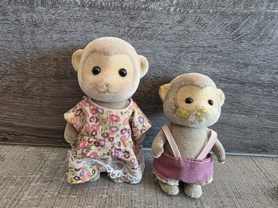Epoch Sylvanian Families Calico Critters Monkey Family Lot Of 2 READ g46