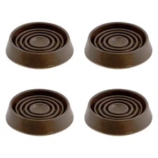 Furniture Cups (4-Pack) - Round Rubber Floor Protectors for Carpet & Hardwood