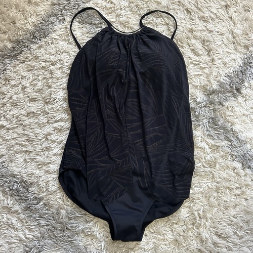 Magic Suit Womens Size 16 Bathing Suit One Piece Black And Gold Swim
