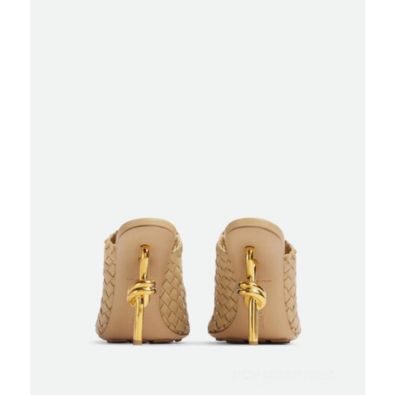 PANTOFOLA D’ORO Pantofole estive da donna in pelle punta quadrata metallo tacchi alti pull on US 5 10 5