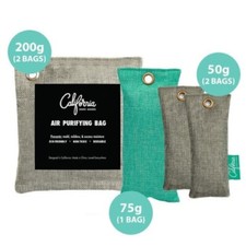 5 PACK 2x200g, 2X50g, 1X75g BAMBOO CHARCOAL NON TOXIC AIR PURIFYING BAGS