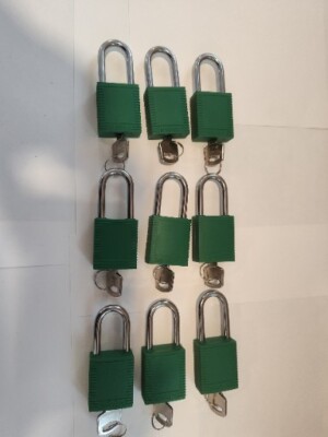Brady 105889 Lockout Padlock,Ka,Green,1-3/4''H, LOT Of 9