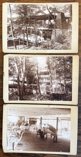 1901 LOST ARCHITECTURE W SPRINGFIELD MA BEAR HOLE LODGE WATERFALL HOWES BROTHERS - Picture 9 of 9