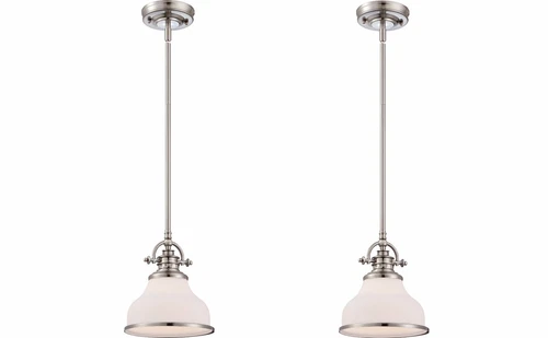 Quoizel GRT1508BN Grant One Light Mini Pendant Fixture, Brushed Nickel - 2 Pack - Picture 1 of 5