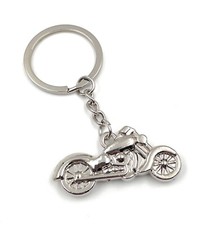 Keyring Chopper Motorcycle Bike Silver Metal Pendant Charm