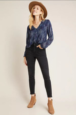 NEW ANTHROPOLOGIE PILCRO HIGH RISE DENIM MOTO LEGGINGS SZ 29