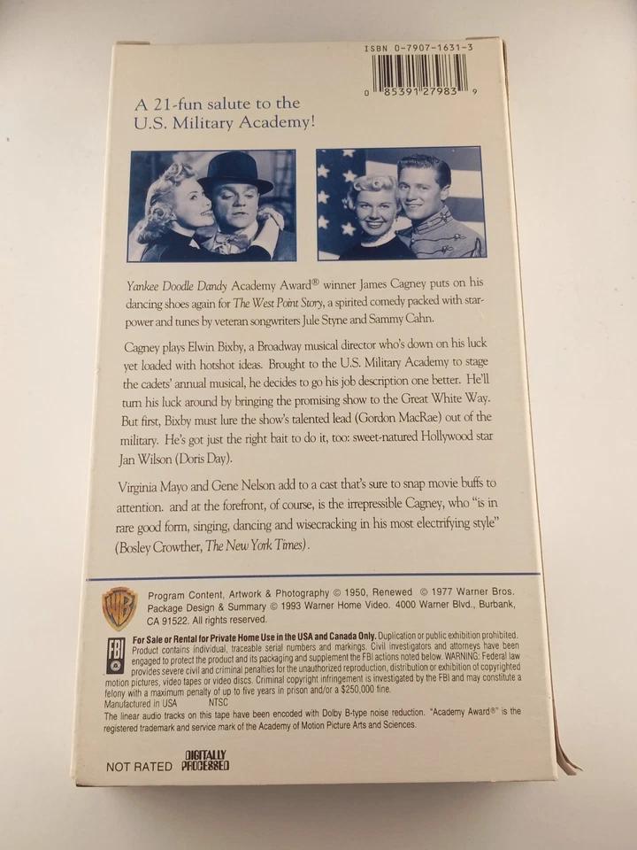 The West Point Story (VHS) 1950 James Cagney, Virginia Mayo, Doris Day TESTED Foto 2 de 3