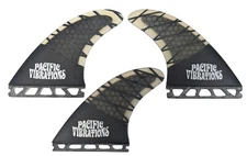Pacific Vibrations Am2 Large SURFBOARD TRI 3 FINS fits Futures base Carbon Smoke