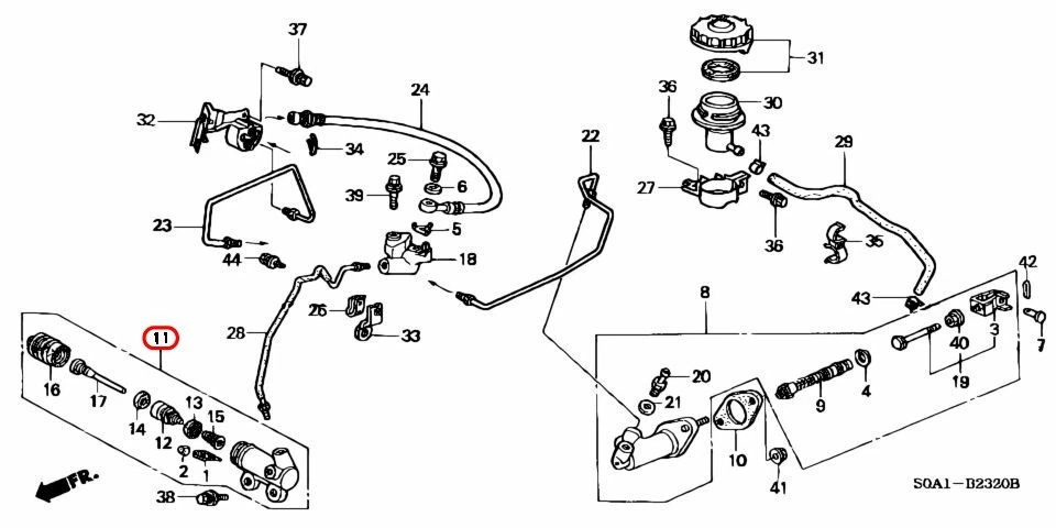 Honda OEM Slave cylinder, repair kit 46930-SM4-003 for Accord Civic — 第 3/4 张图片