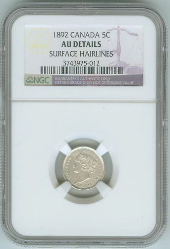 NGC AU Details  1892 Canada 5c