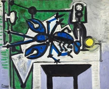 PABLO PICASSO Art Poster or Canvas Print "Crustacé et bouteille"