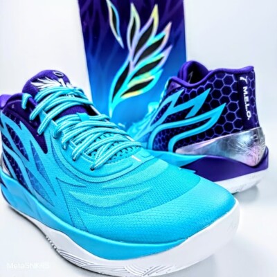 Puma MB.02 US 14 Men's Purple Blue White Basketball LaMelo Ball   379779 01 New