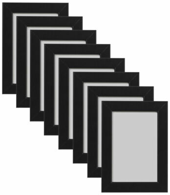 [8er Pack] 6''x4'' Schwarz Foto Bilderrahmen Styrol Wandmontage & Tischplatte