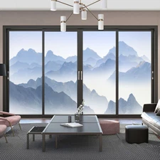 Window Film Static Cling Frosted Glass Sticker Privacy Blackout Decal Home Decor