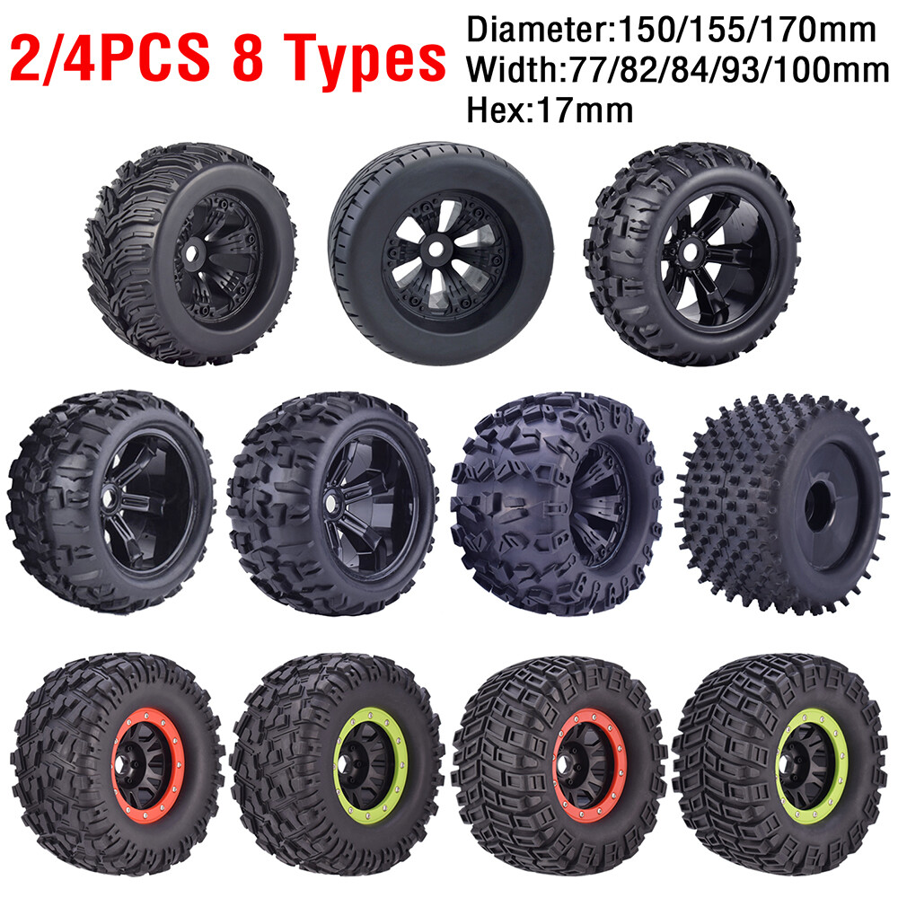Tires Wheels 17mm Hub Hex for 1/8 RC Car HSP Redcat Traxxas Trx4 Monster  Truck