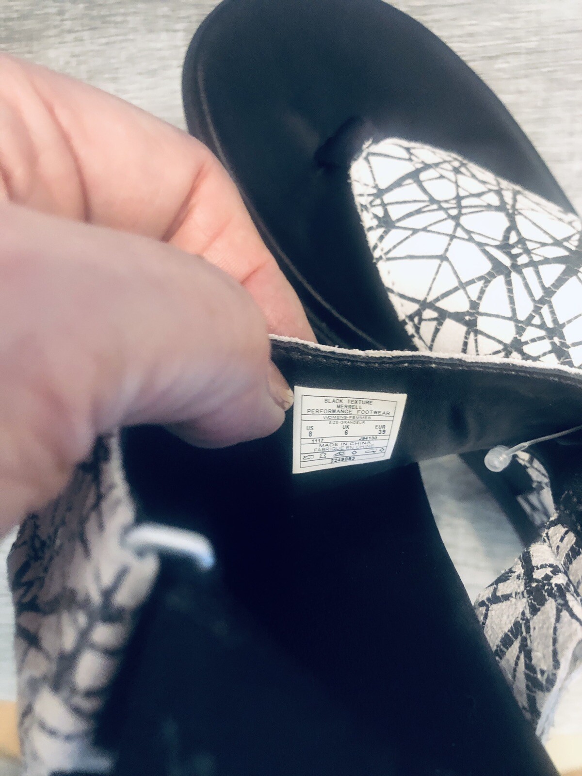 Sandali Merrell donna taglia 8 perizoma bianco e nero nuovi