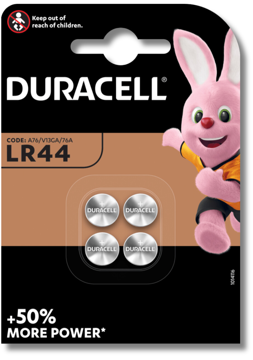 4x DURACELL LR44 Batteries 1.5V Alkaline Coin Cell A76 AG13 G13 *EXPIRY 12/2028*